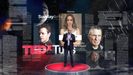 TEDxTufts Don Schechter presenting Boston Globe background