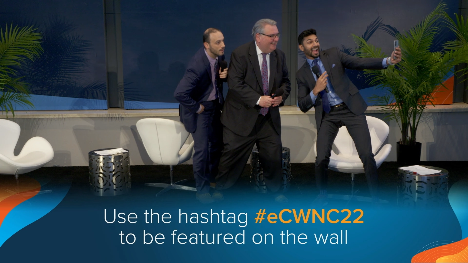 Talk-show-style live streaming set for the eClinicalWorks national conference