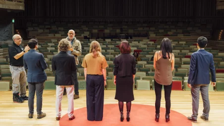 speaker directing tedx stage